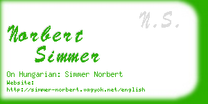 norbert simmer business card